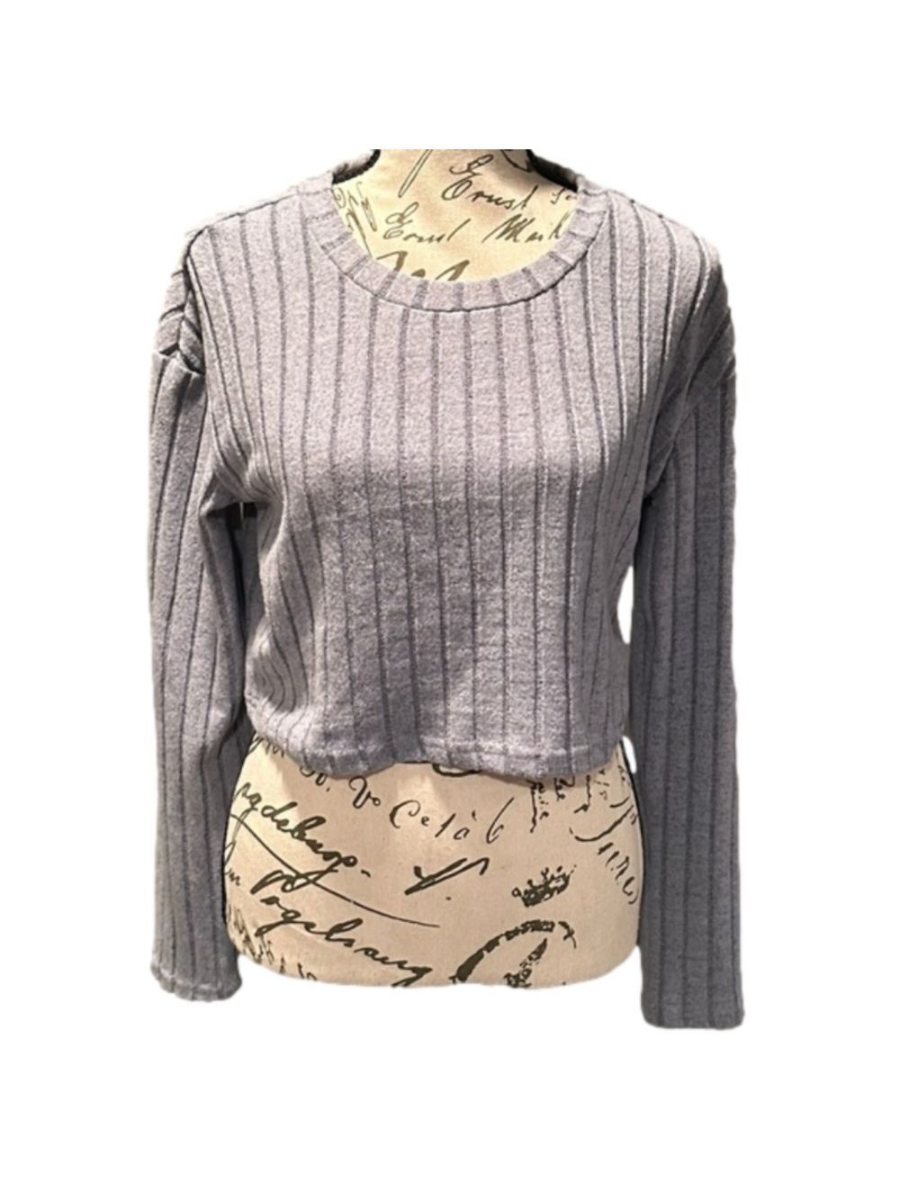 SHEIN EZwear Scoop Neck Rib Knit Crop Tee - Size Medium - Picture 2 of 14